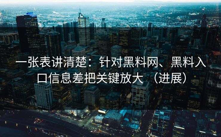 一张表讲清楚：针对黑料网、黑料入口信息差把关键放大 （进展）