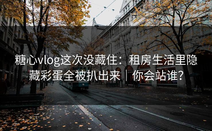 糖心vlog这次没藏住：租房生活里隐藏彩蛋全被扒出来｜你会站谁？