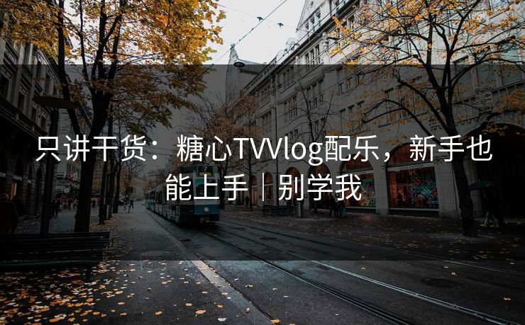 只讲干货：糖心TVVlog配乐，新手也能上手｜别学我