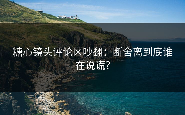 糖心镜头评论区吵翻：断舍离到底谁在说谎？