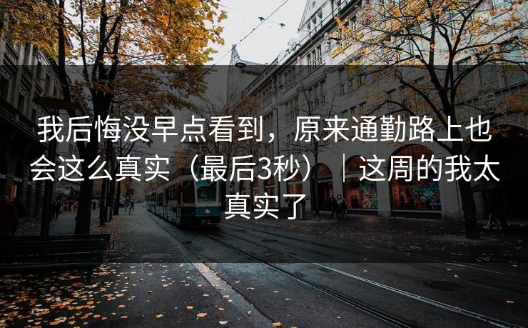 我后悔没早点看到，原来通勤路上也会这么真实（最后3秒）｜这周的我太真实了