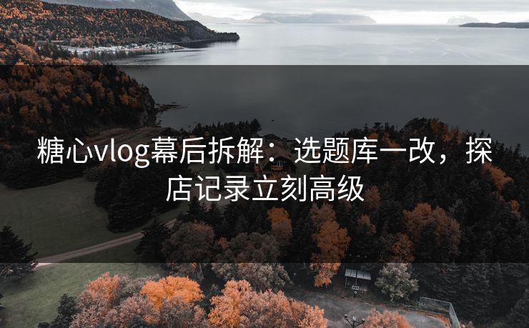 糖心vlog幕后拆解：选题库一改，探店记录立刻高级